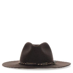 FEDORA with elegant style in 100% WOOL brown unisex