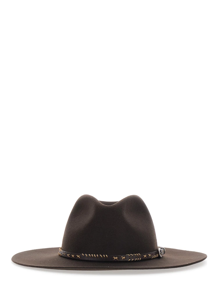 FEDORA with elegant style in 100% WOOL brown unisex