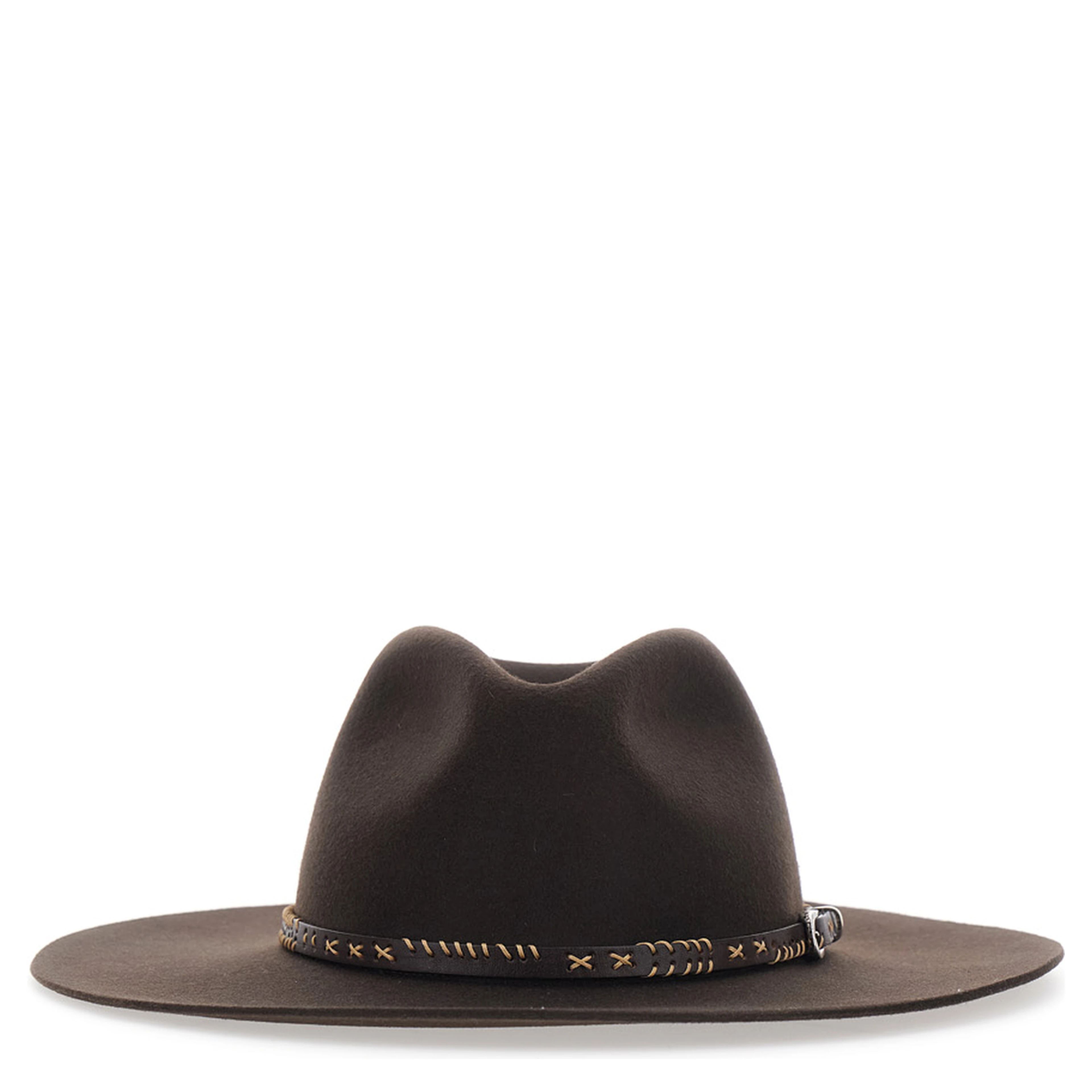 FEDORA with elegant style in 100% WOOL brown unisex