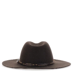 FEDORA with elegant style in 100% WOOL brown unisex