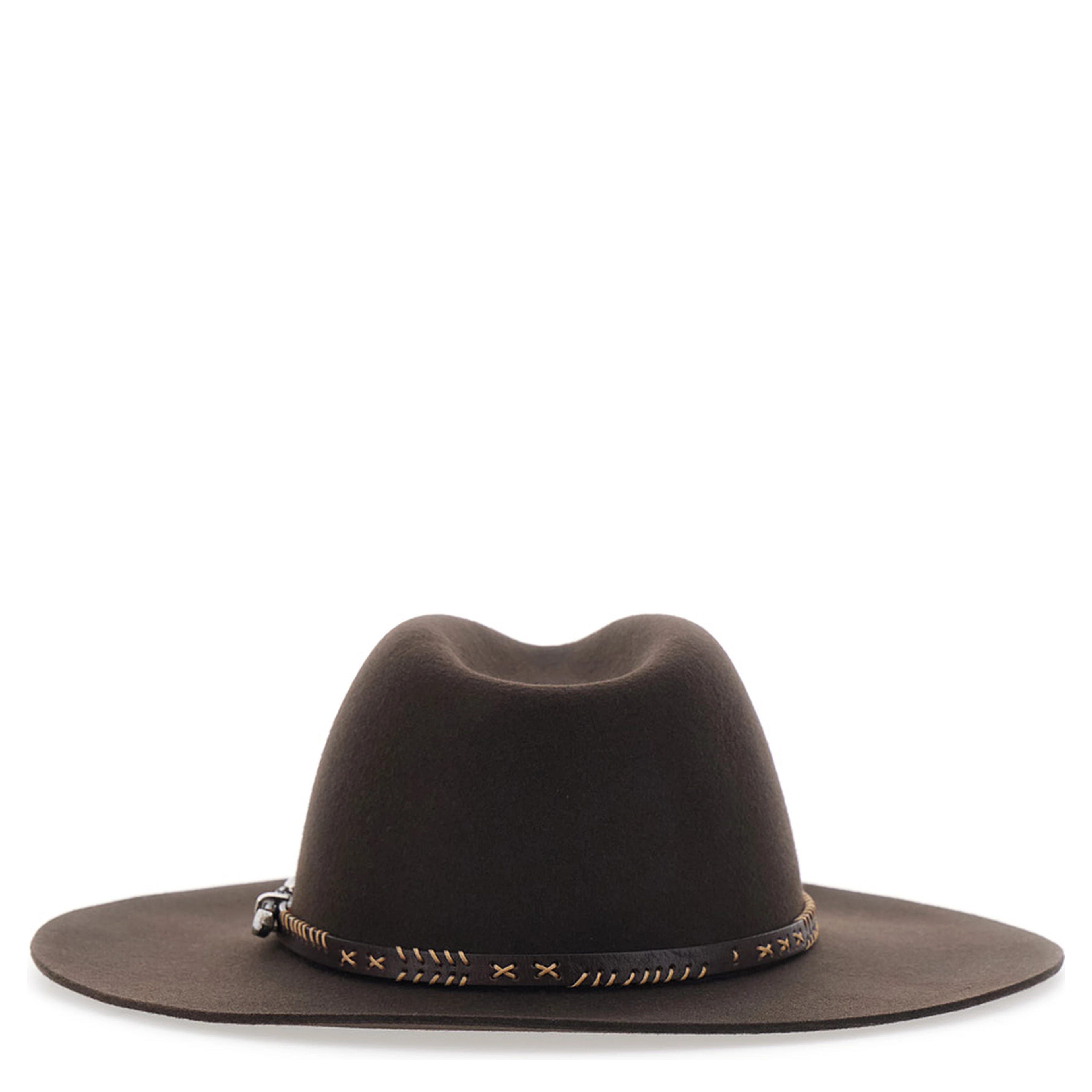 FEDORA with elegant style in 100% WOOL brown unisex