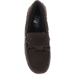 Loafers with Rubber Sole and Shearling Details Brown Women