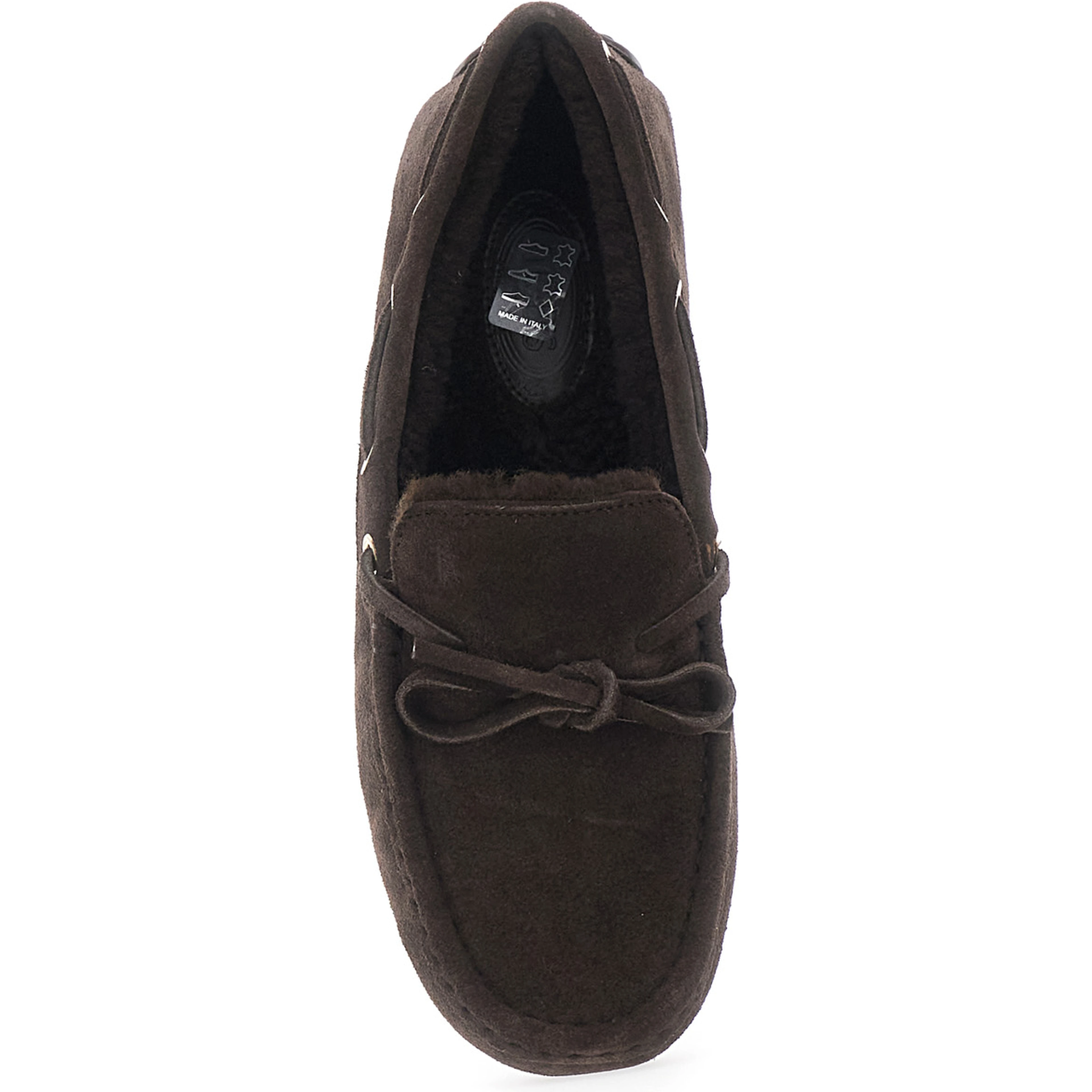 Loafers with Rubber Sole and Shearling Details Brown Women
