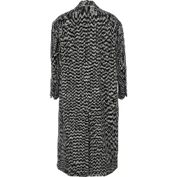 Long Double-breasted Coat with Collar and Pockets Gray Men