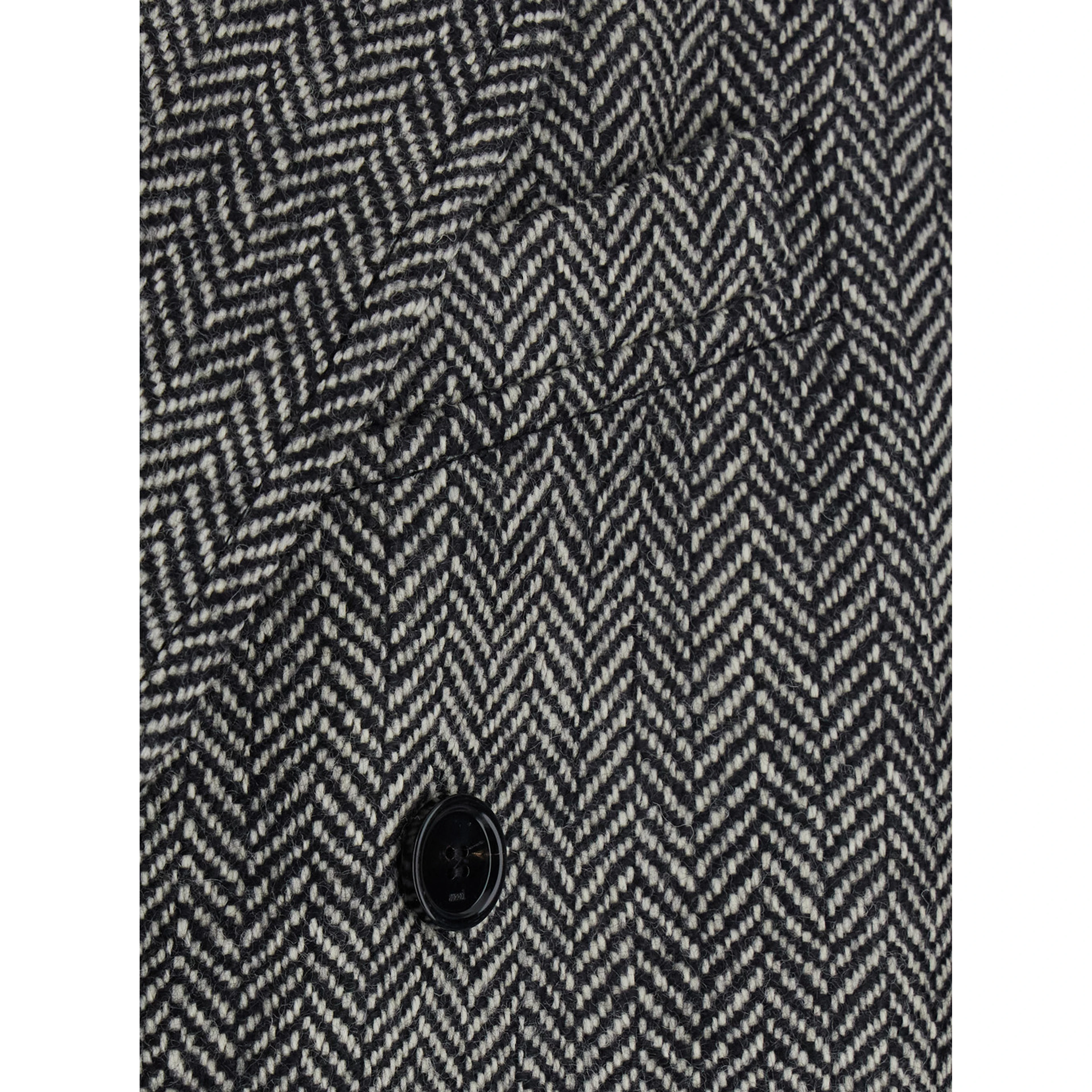 Long Double-breasted Coat with Collar and Pockets Gray Men