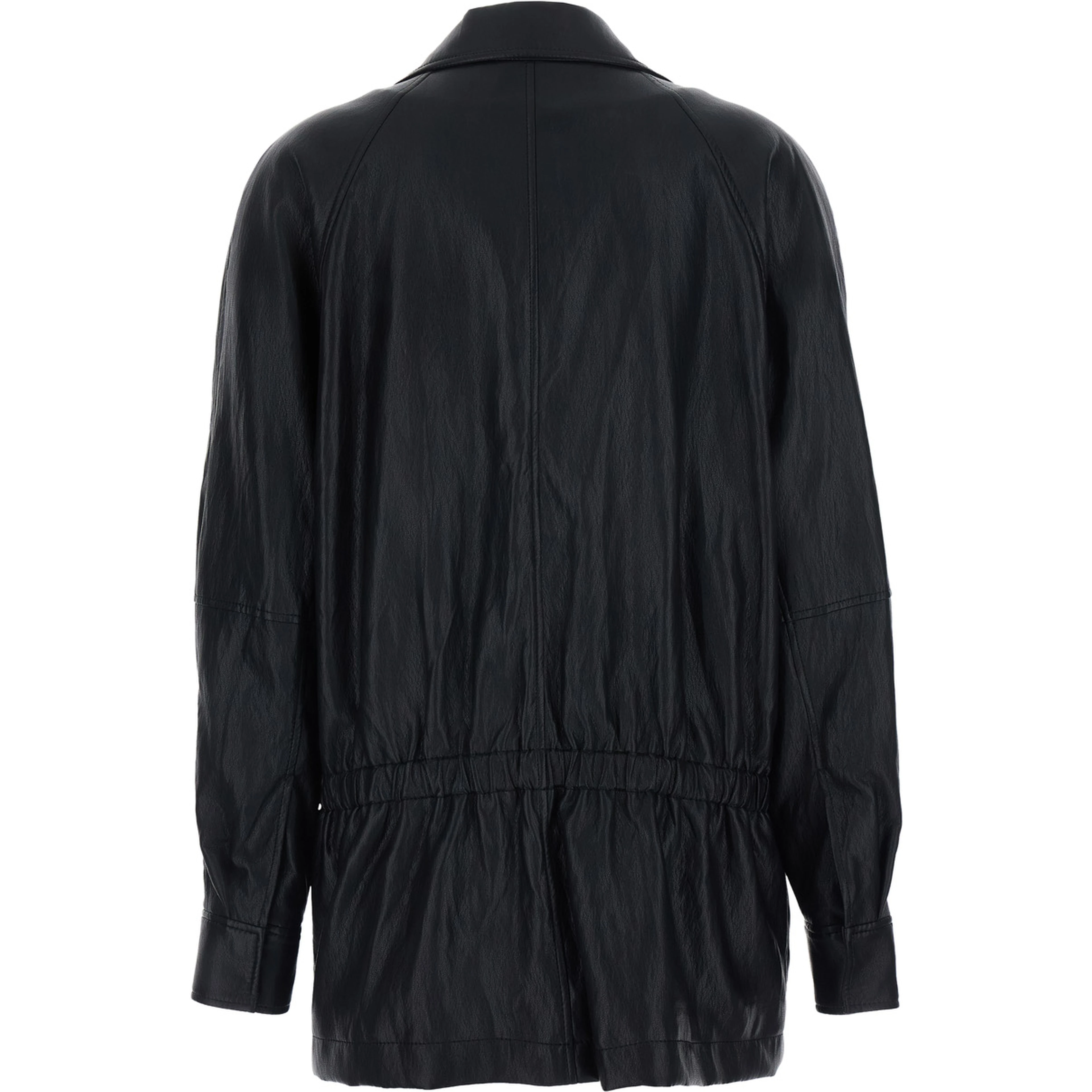 Coat with shirt collar and long sleeves in black Tech Fabric for men