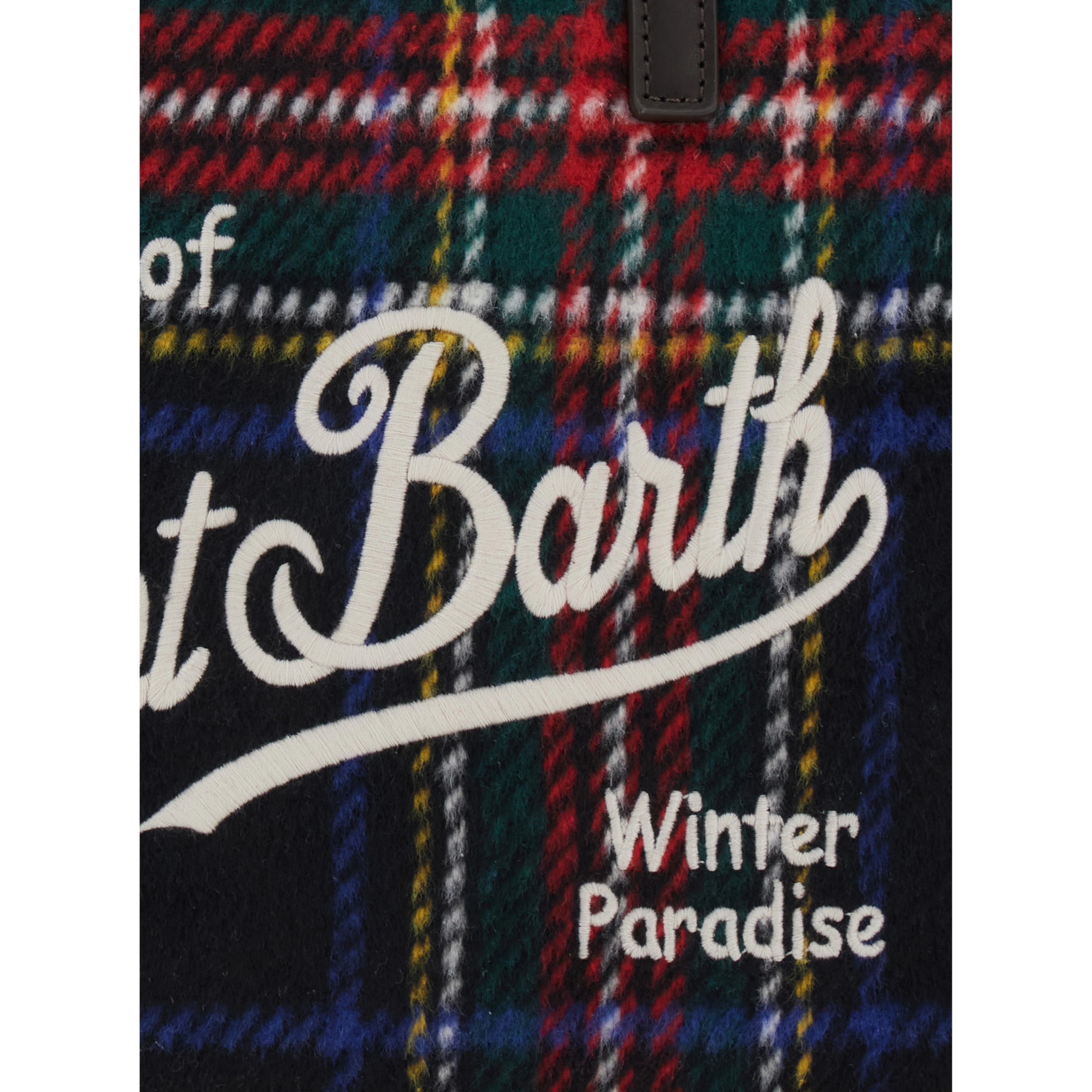 Shoulder bag with tartan and patch in 100% polyester multicolor unisex