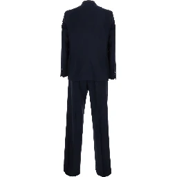 Single-breasted Jacket with Piping and Pleats in Tech Fabric Blue Men