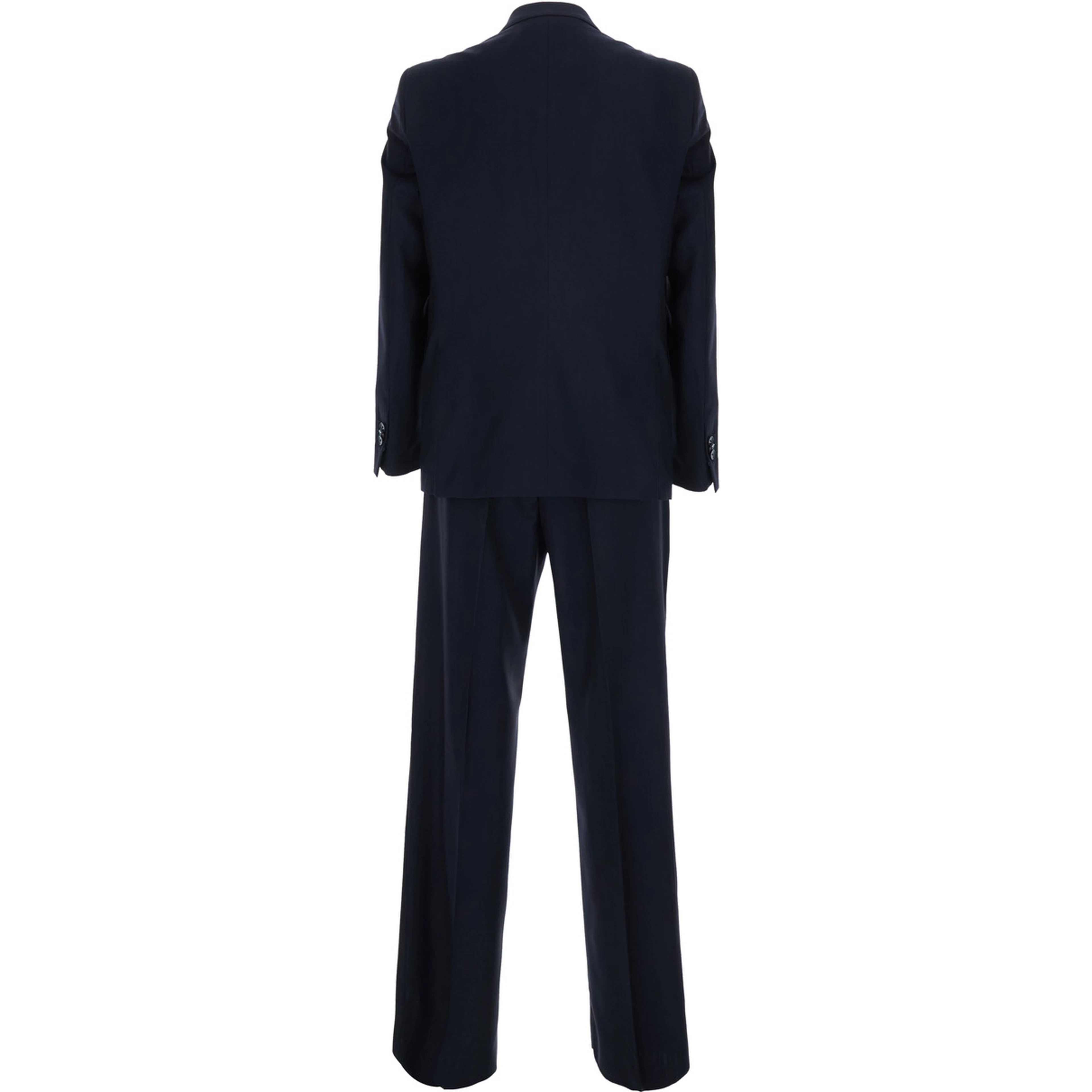 Single-breasted Jacket with Piping and Pleats in Tech Fabric Blue Men