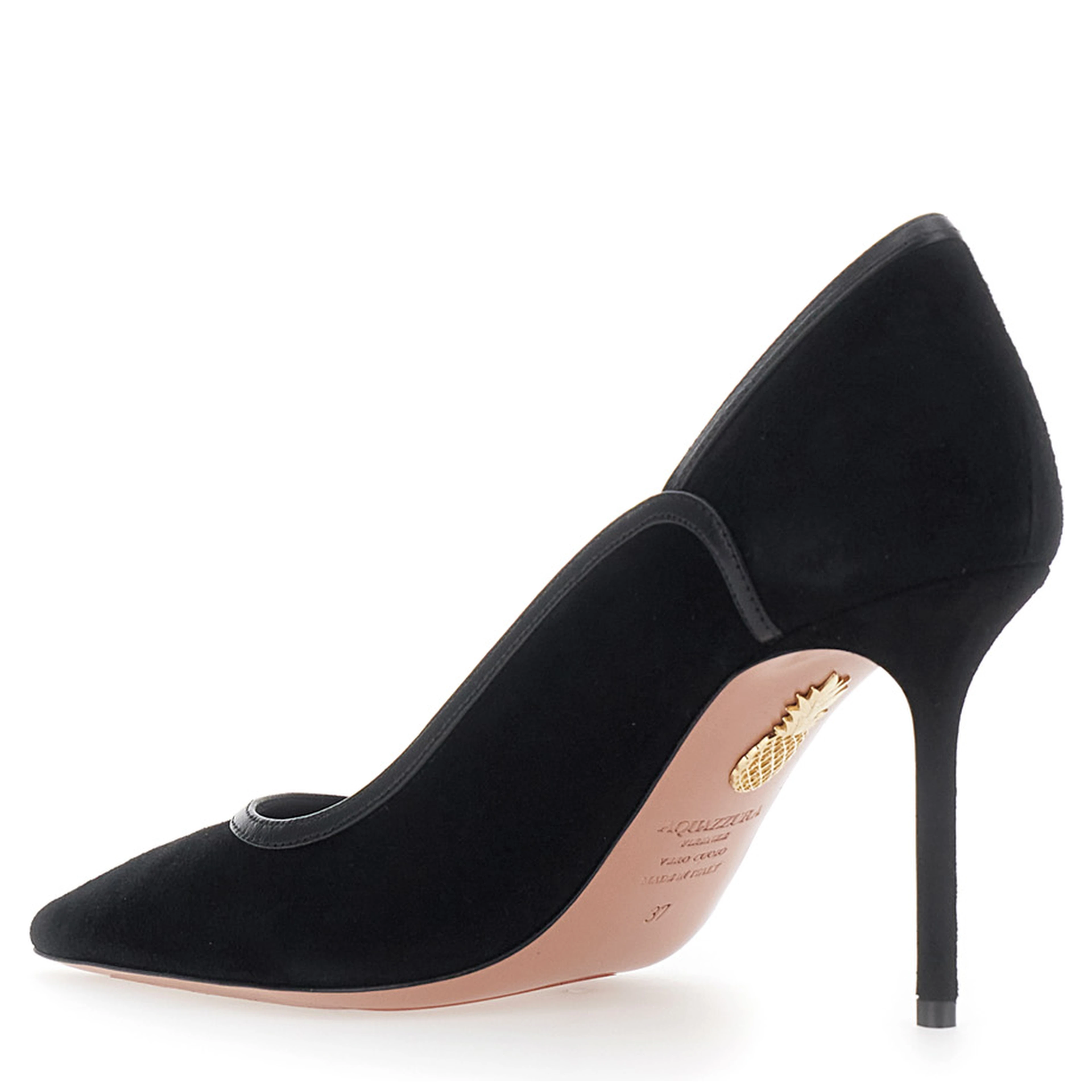 Pumps with 85mm Heel in Black Leather for Women