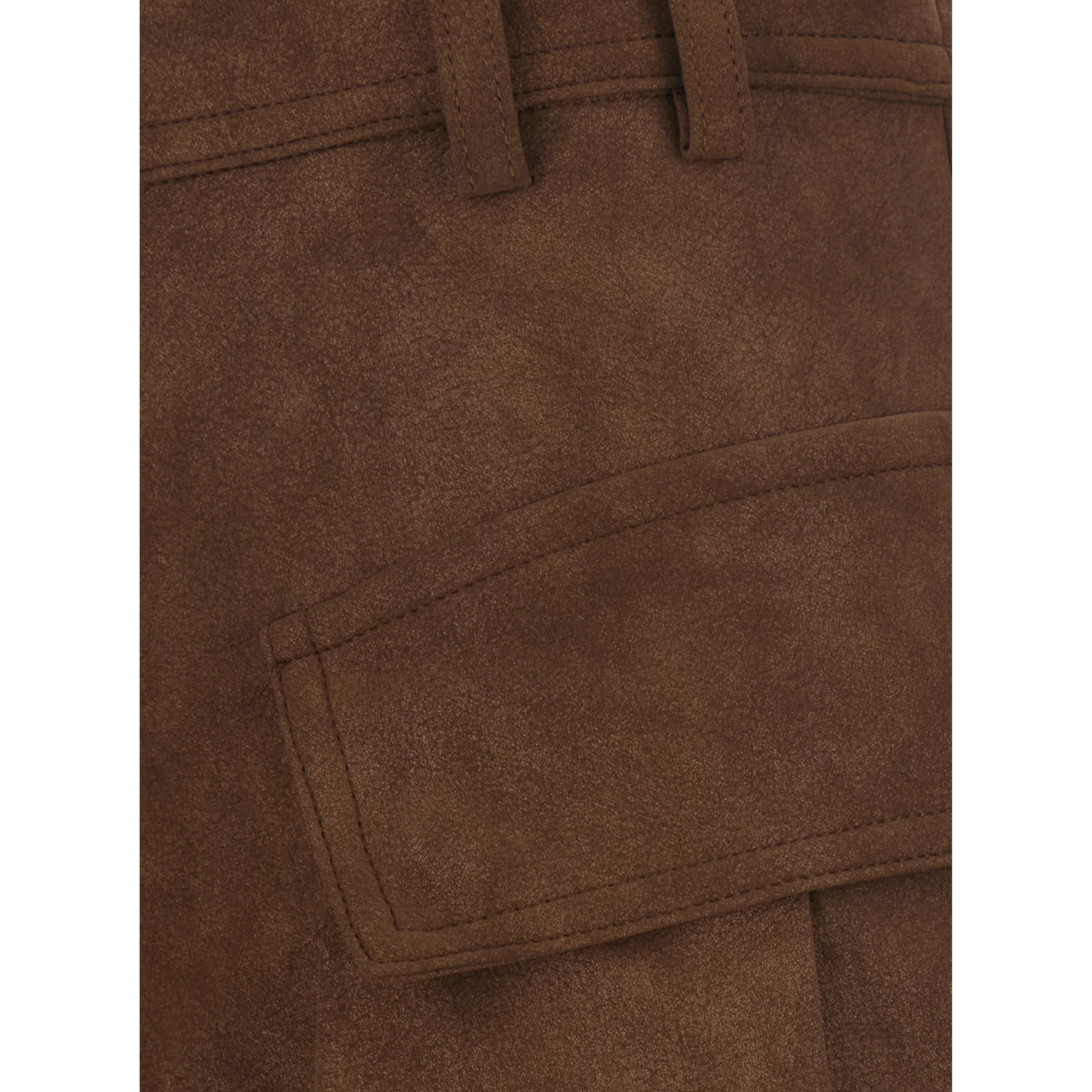 Skirt with pleats and Tech Fabric in brown for women