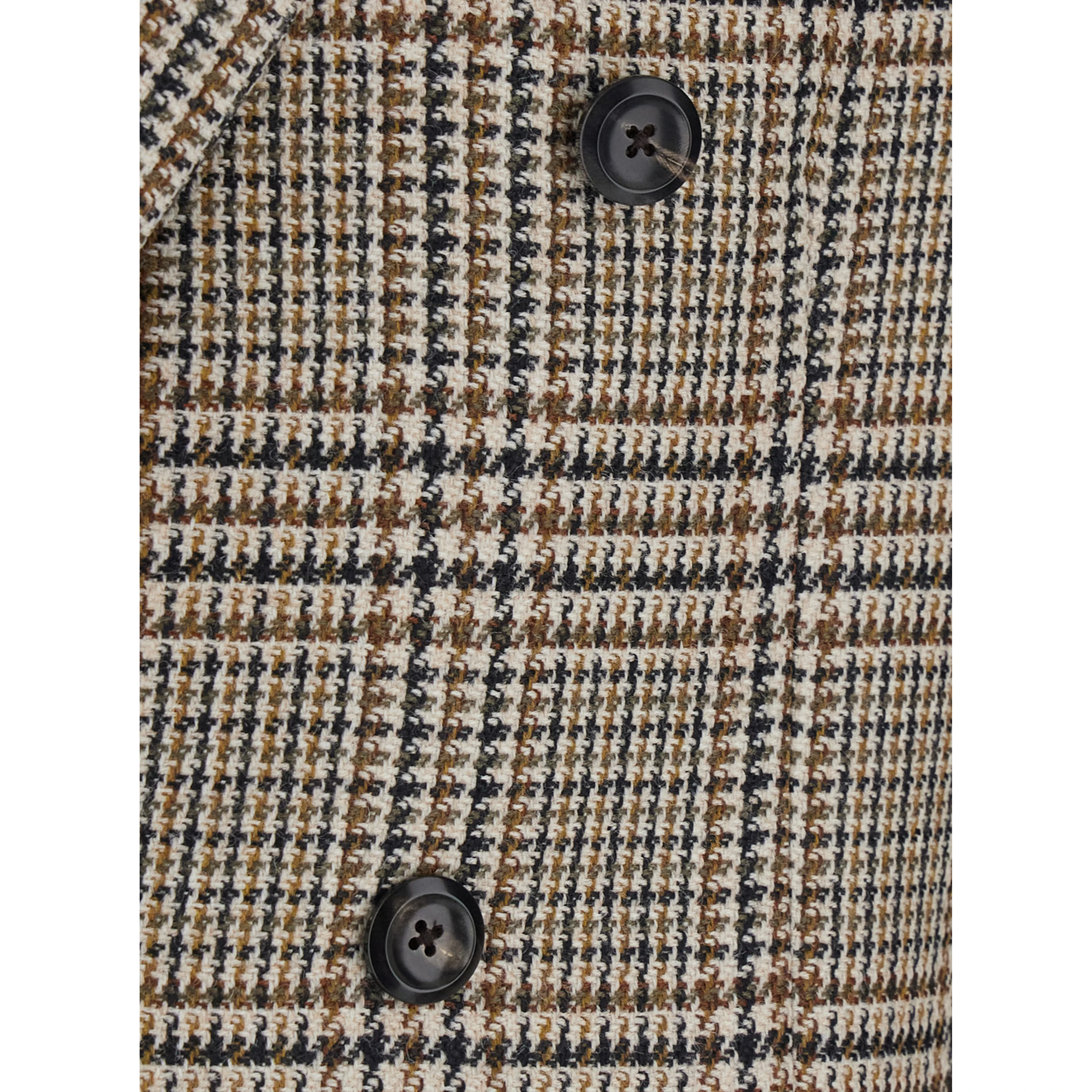 brown Double-breasted blazer with all-over Prince of Wales motif in wool blend for men