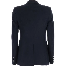 Jacket with essential line in blue Fabric for women