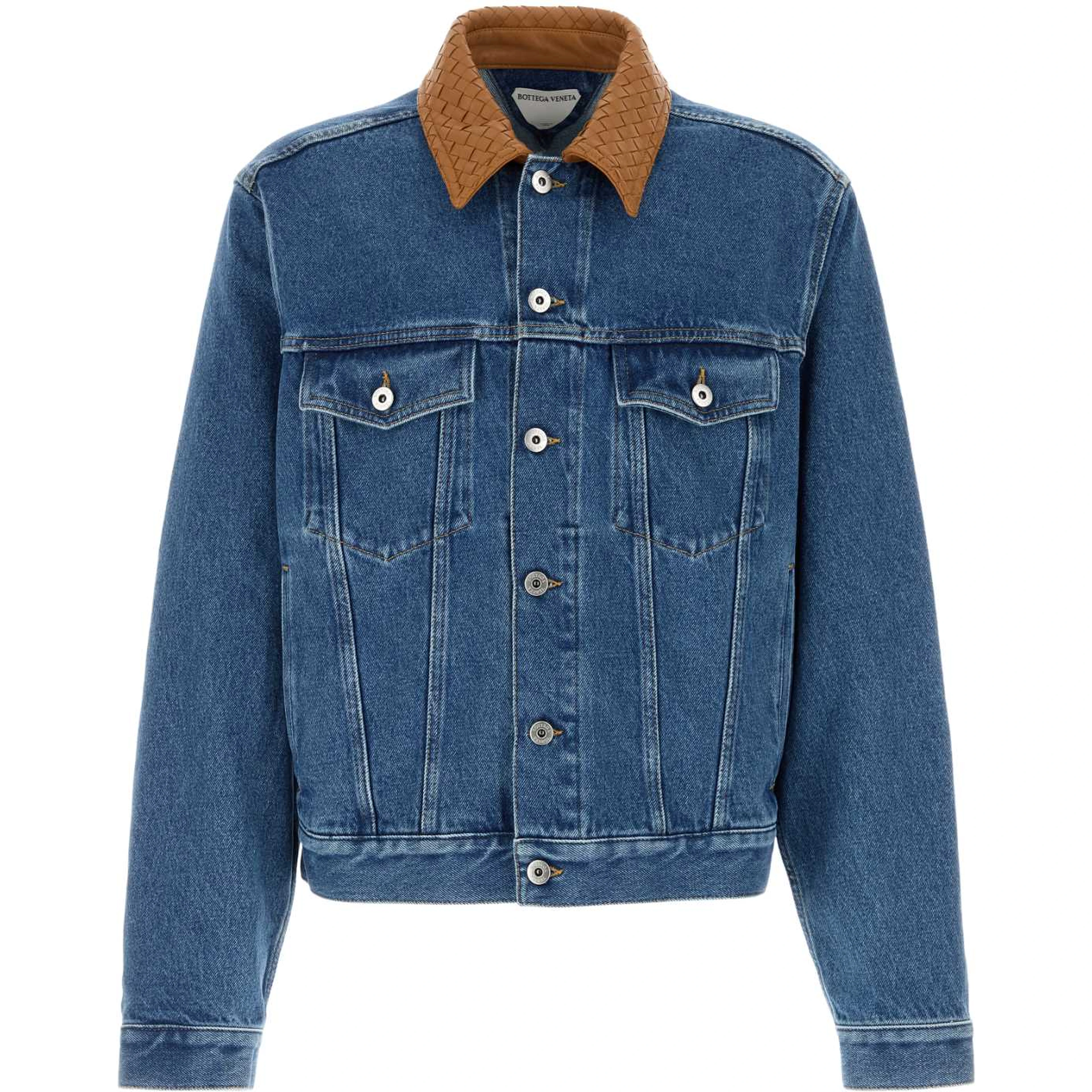 GIUBBOTTO DENIM COLLO INRTRECCIATO