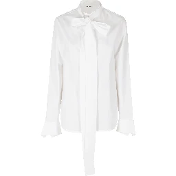 LS BOW SHIRT POPELINE