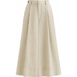 COTTON POPLIN TAILORED SKIRT