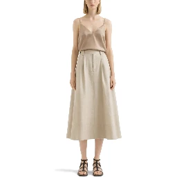 COTTON POPLIN TAILORED SKIRT