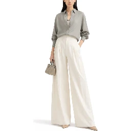 LINEN BLEND TAILORED PANTS