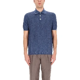 LINEN KNIT POLO SHIRT