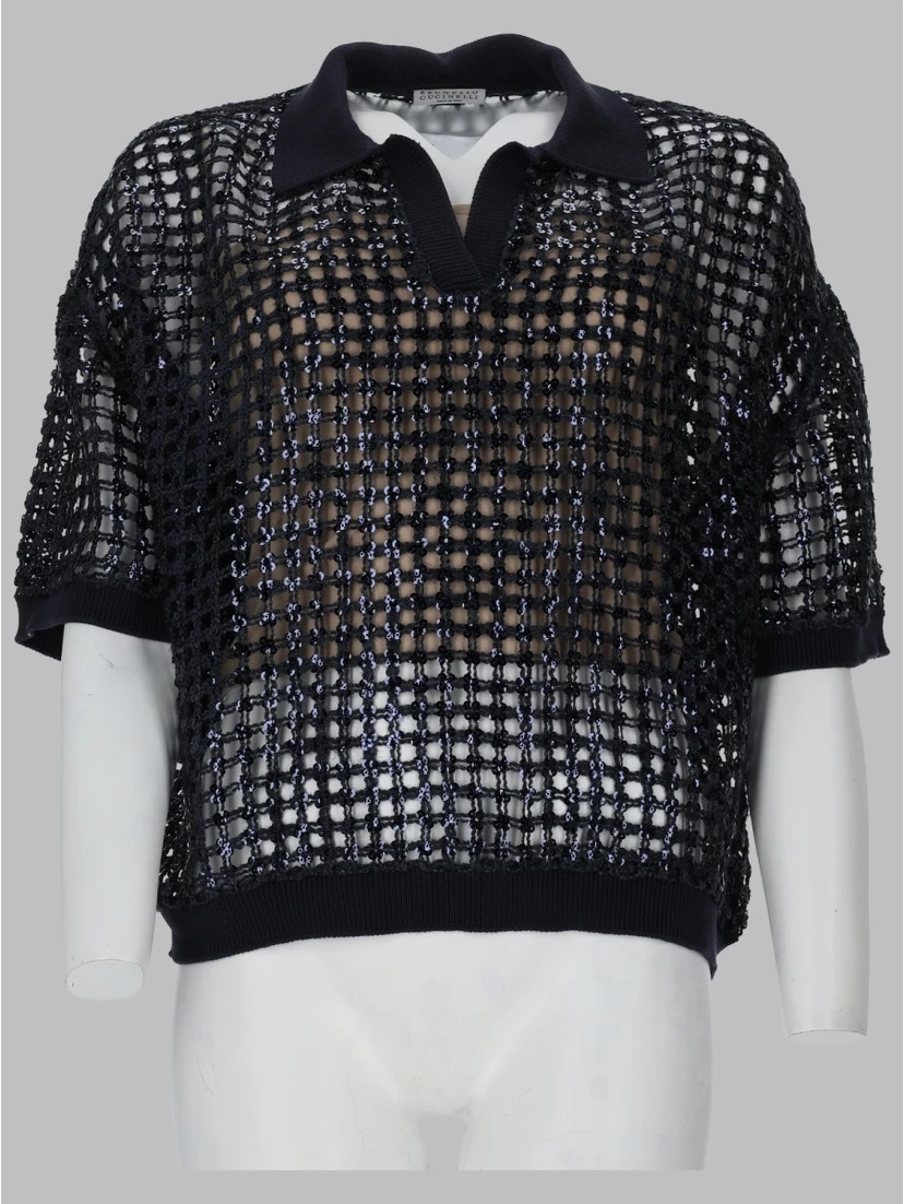 POLO IN MAGLIA DI SETA E LINO
