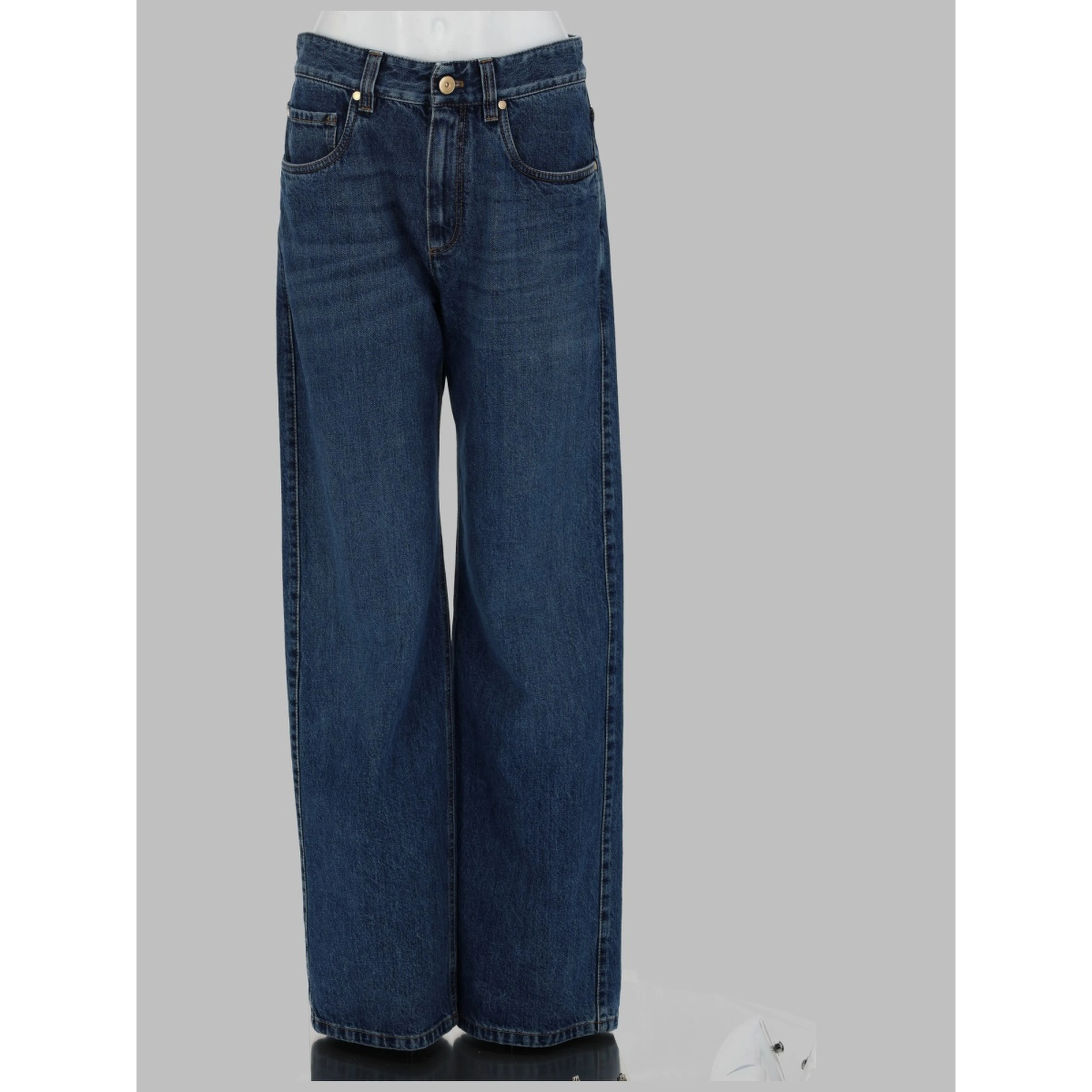 PANTALONE "CONTEMPORARY LOOSE" IN DENIM AUTHENTIC CON MONILE