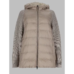 PIUMINO IN NYLON CON MANICA IN MAGLIA