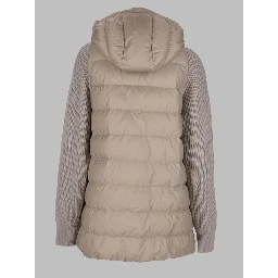 PIUMINO IN NYLON CON MANICA IN MAGLIA