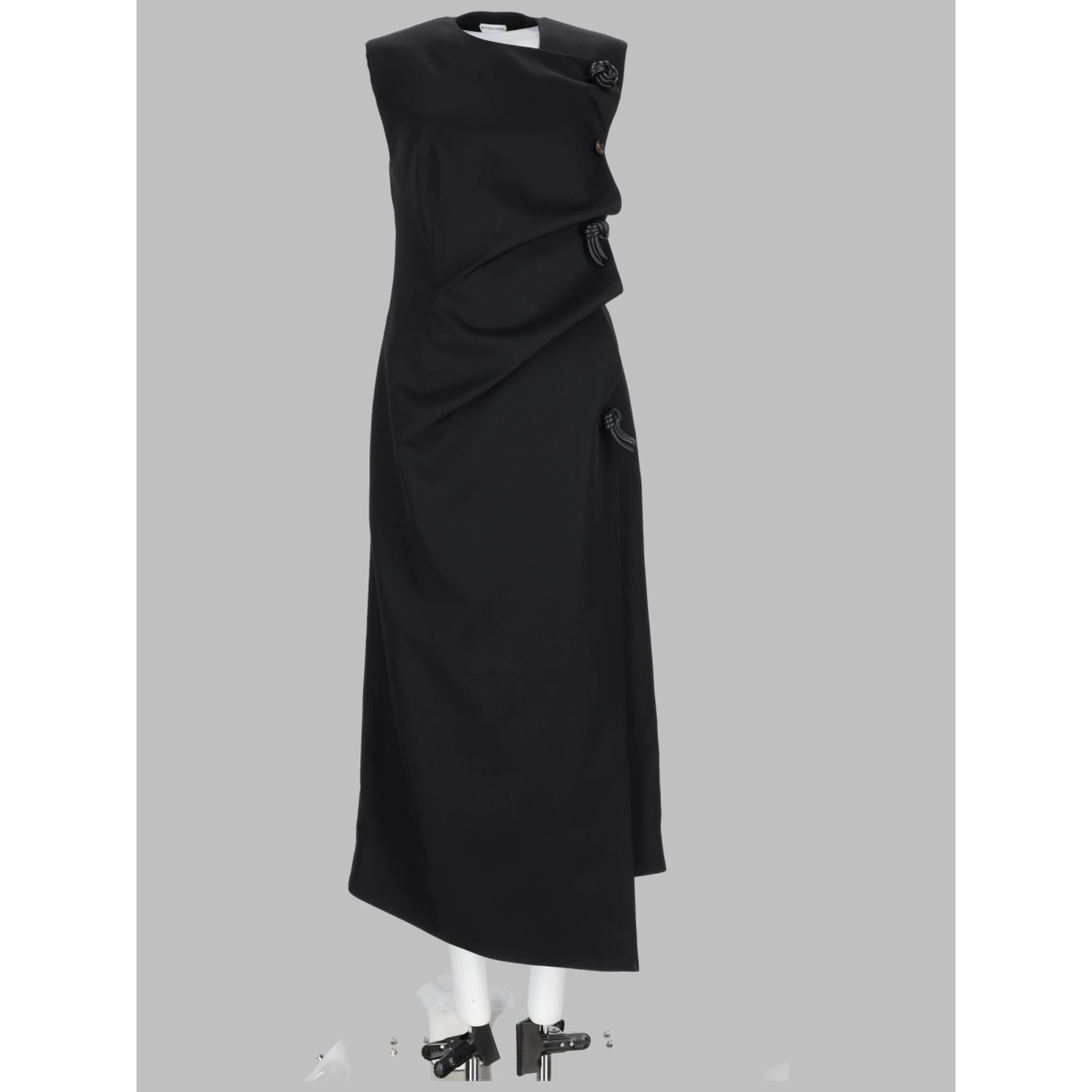 ABITO MIDI CON DETTAGLI "KNOT" IN PELLE