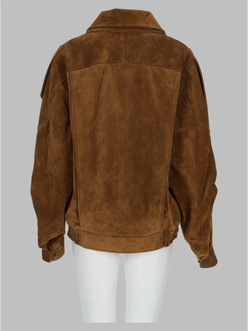 Giacca Oversize In Pelle Crosta Vintage
