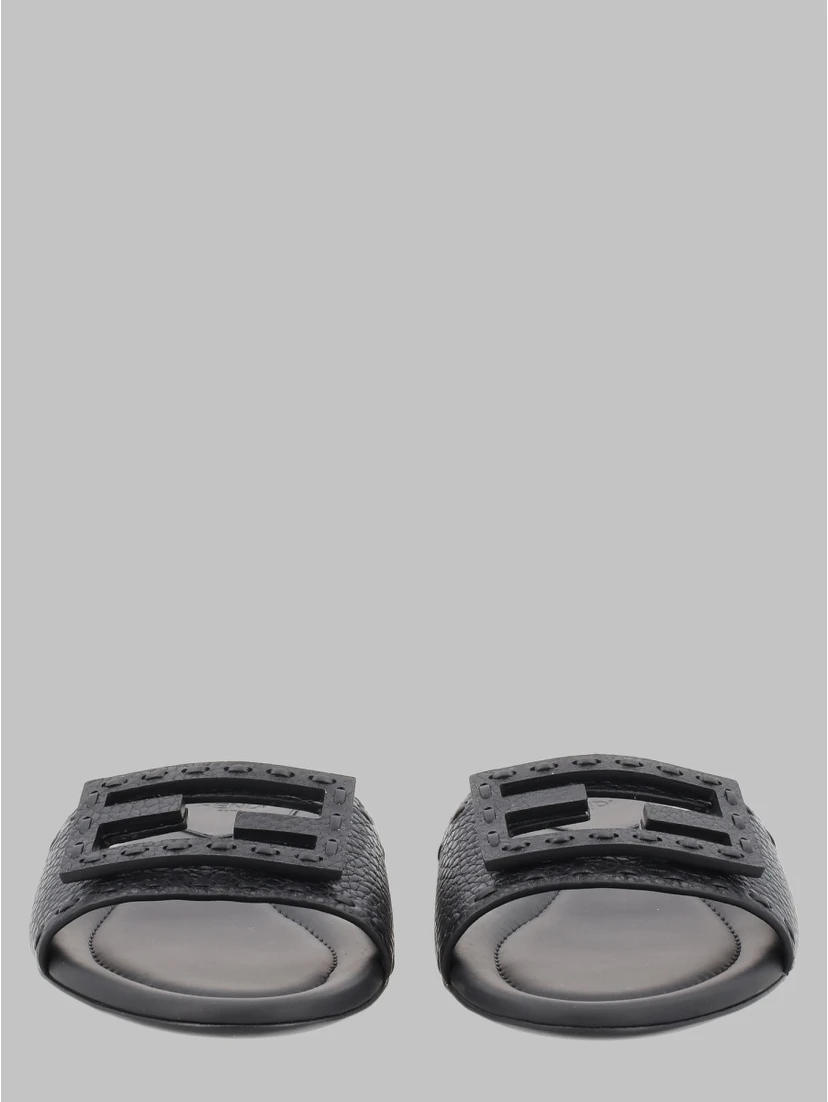 SLIDE "BAGUETTE" IN PELLE NERA