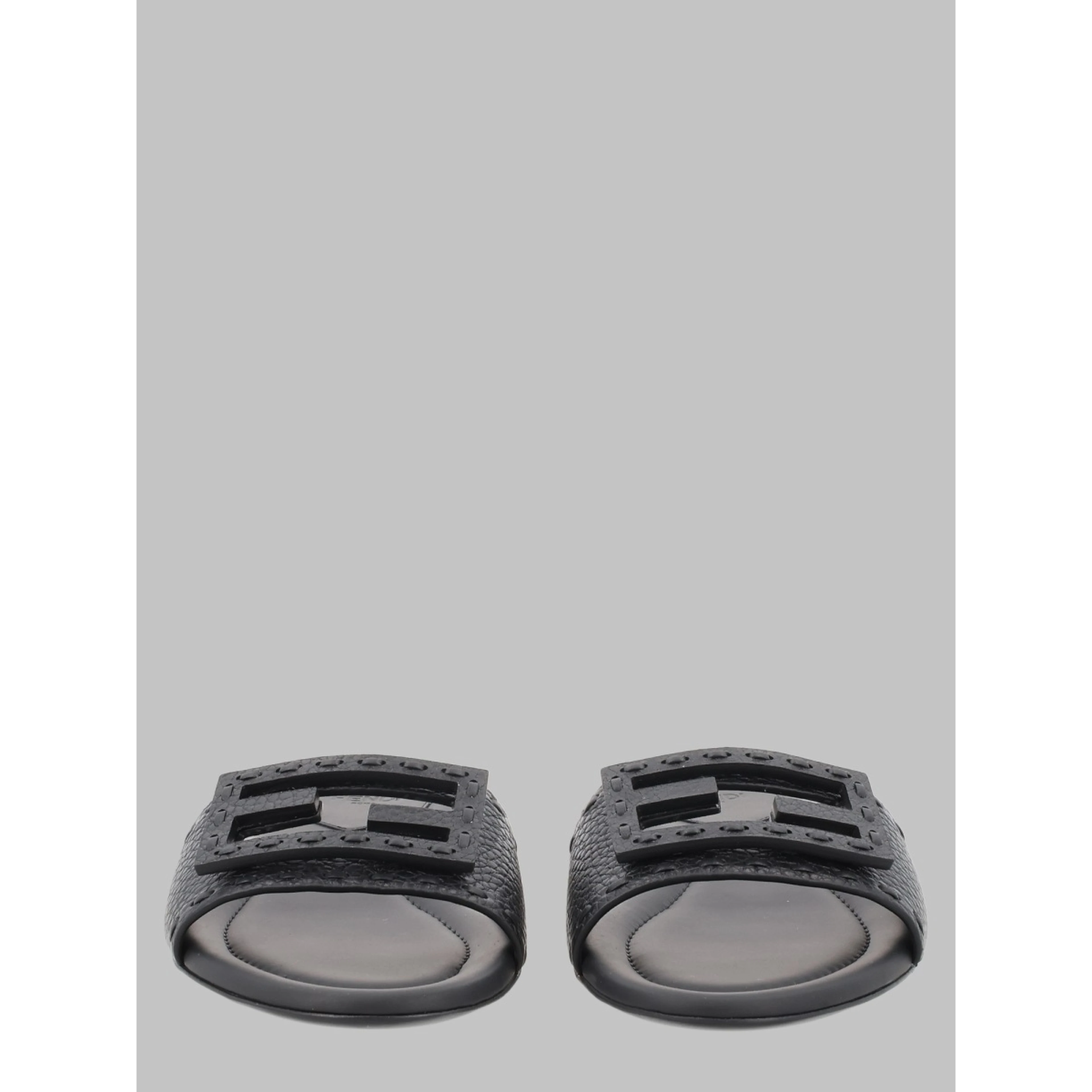 SLIDE "BAGUETTE" IN PELLE NERA