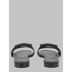 SLIDE "BAGUETTE" IN PELLE NERA