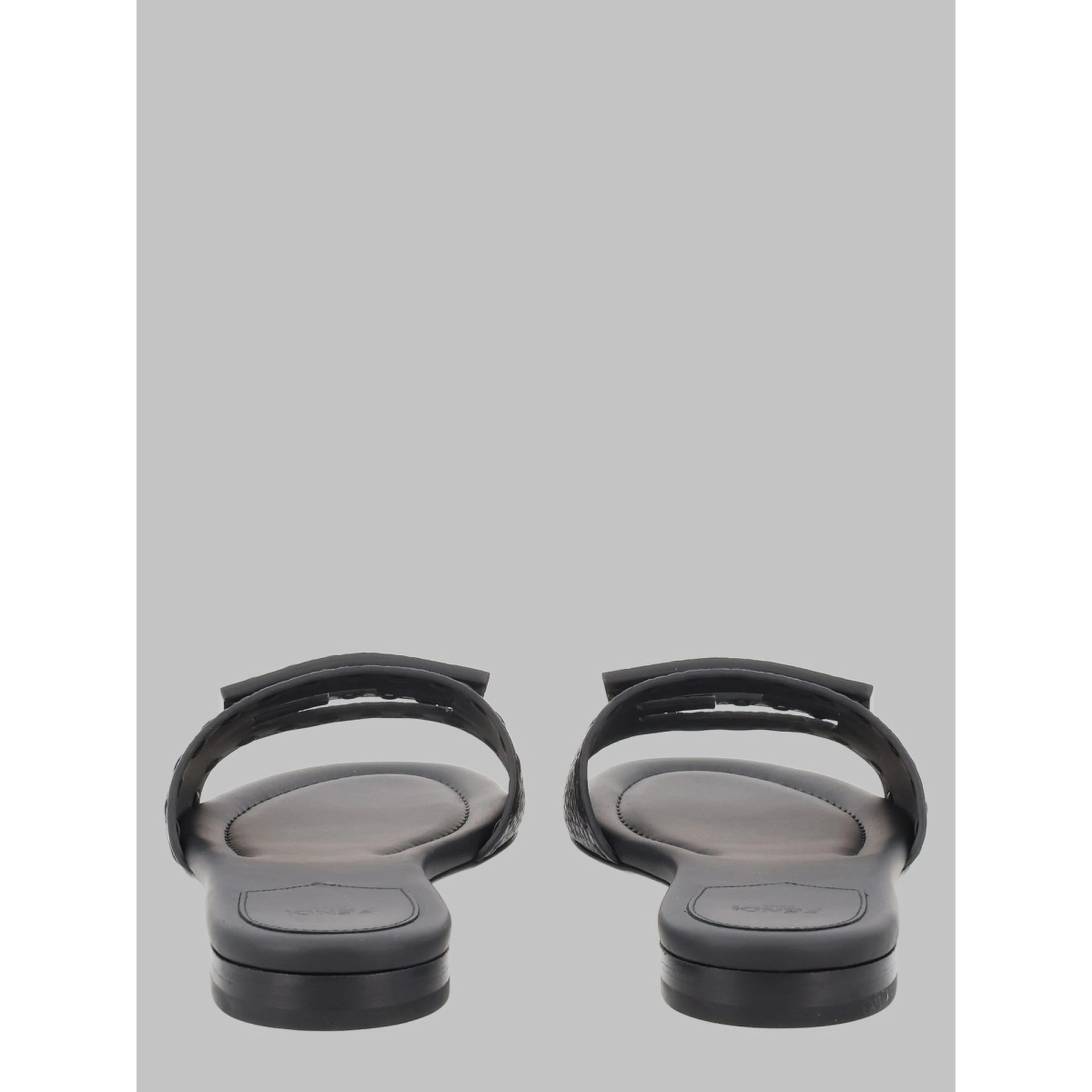 SLIDE "BAGUETTE" IN PELLE NERA