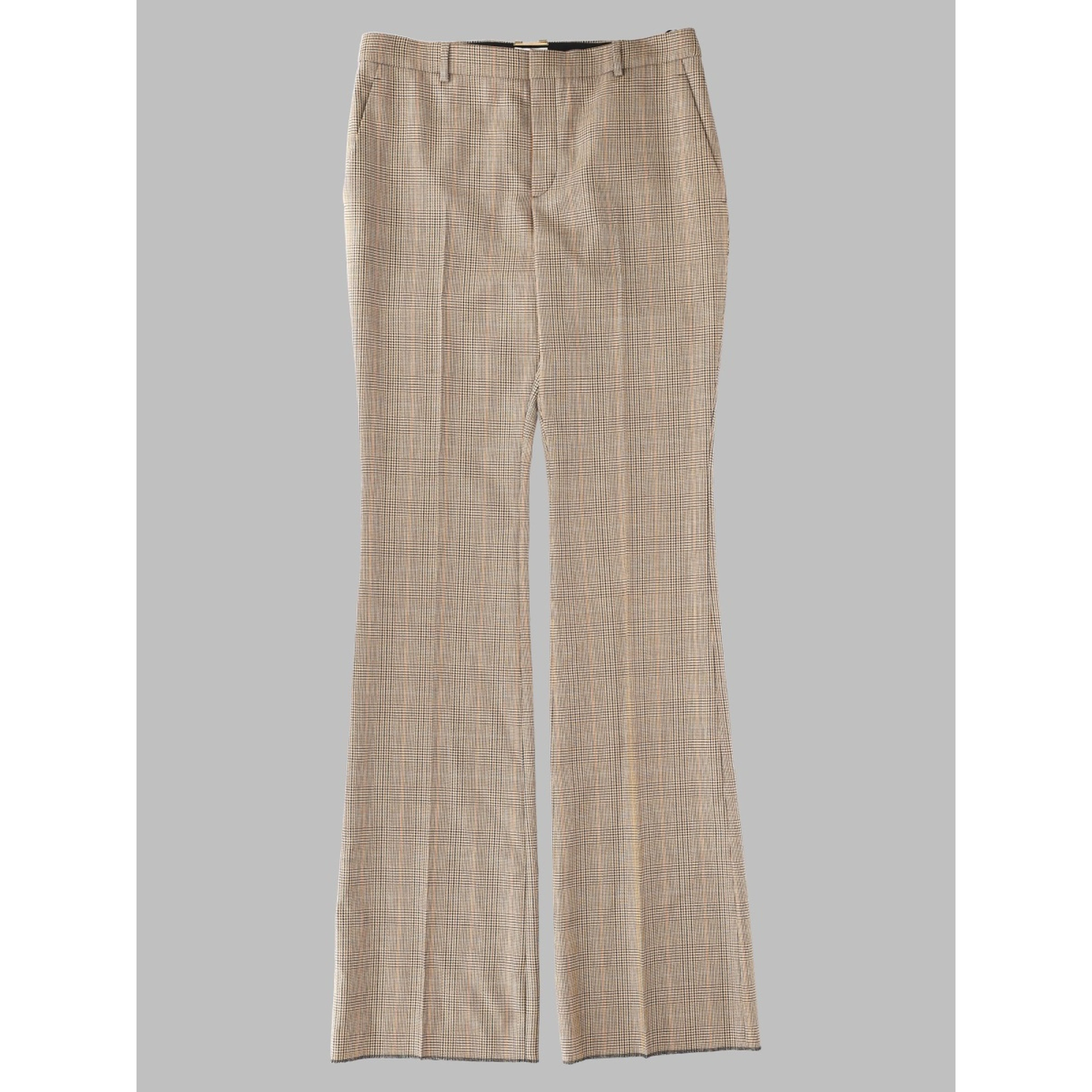 Pantalone Svasato In Lana Pied De Poule Principe Di Galles