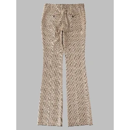 Pantalone Svasato In Lana Pied De Poule Principe Di Galles