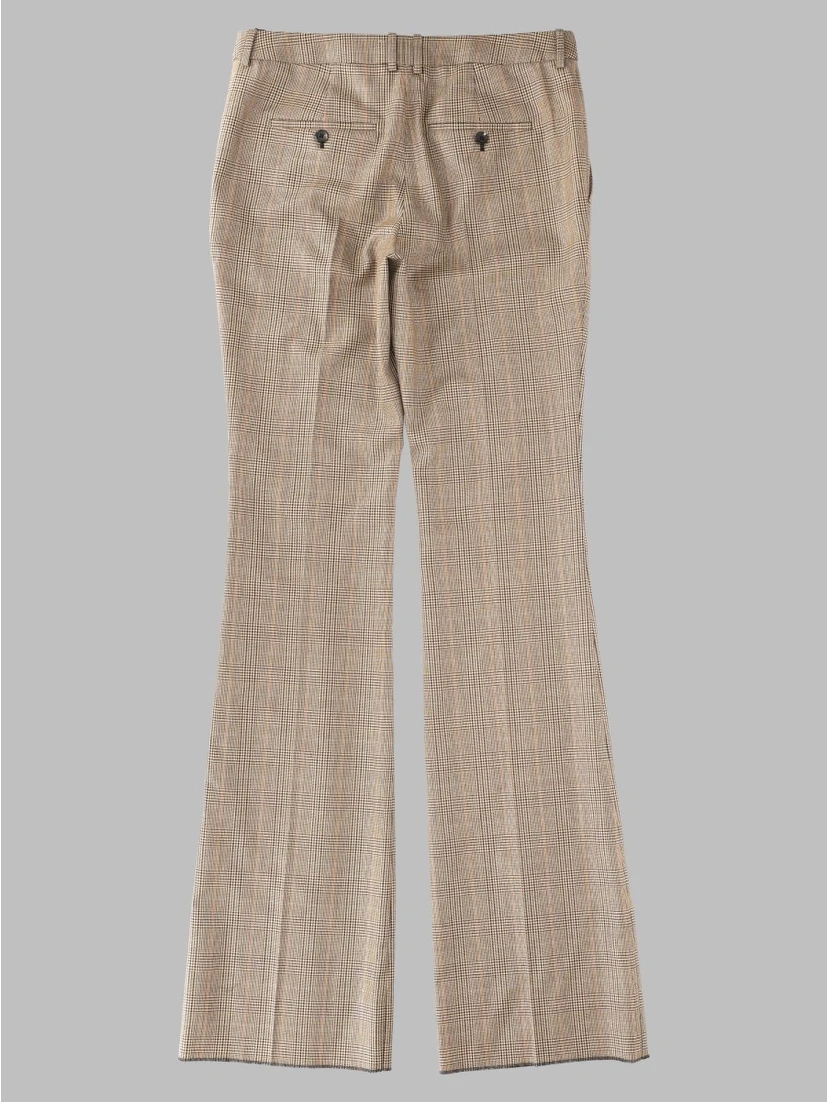 Pantalone Svasato In Lana Pied De Poule Principe Di Galles