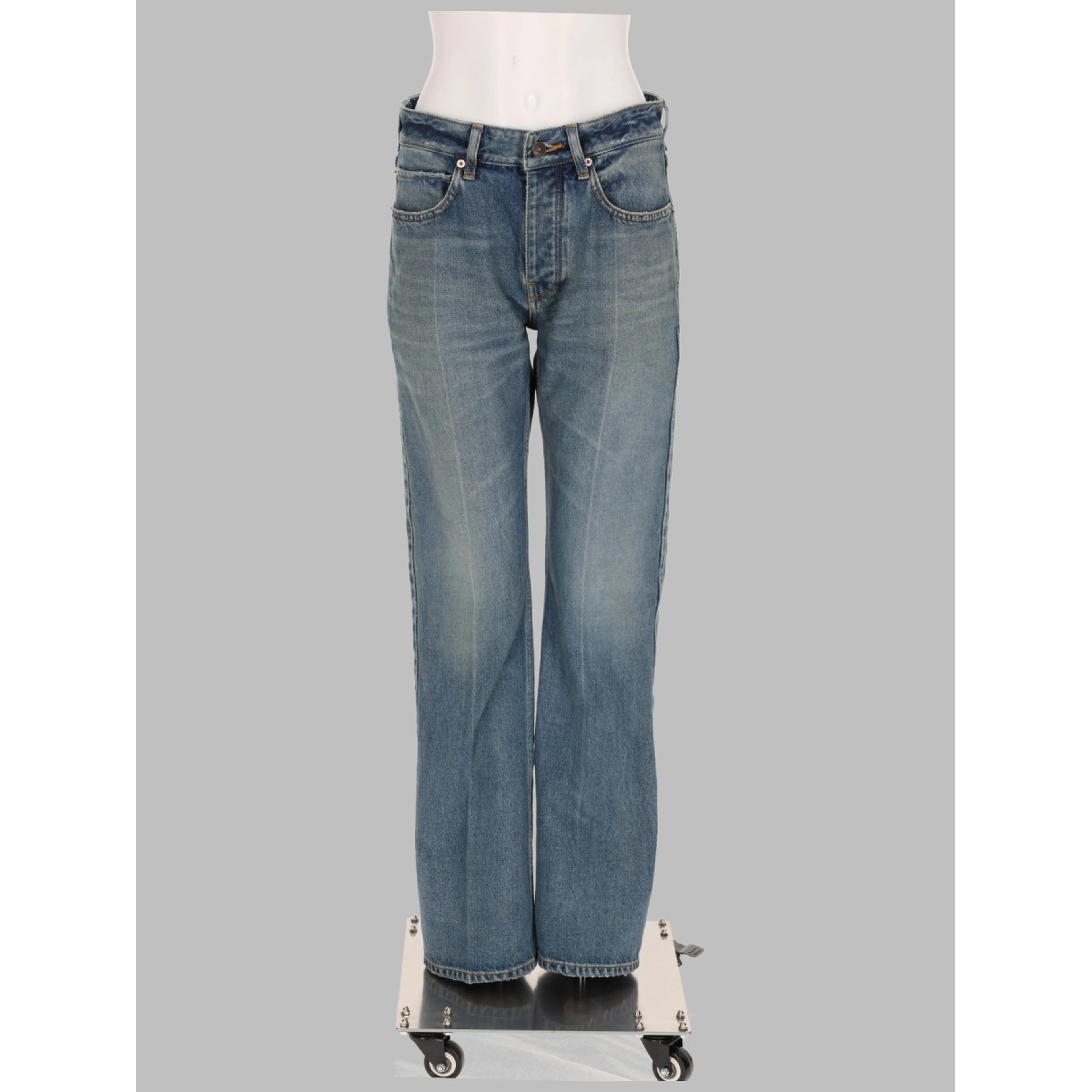 JEANS IN DENIM CON DETTAGLI USURATI