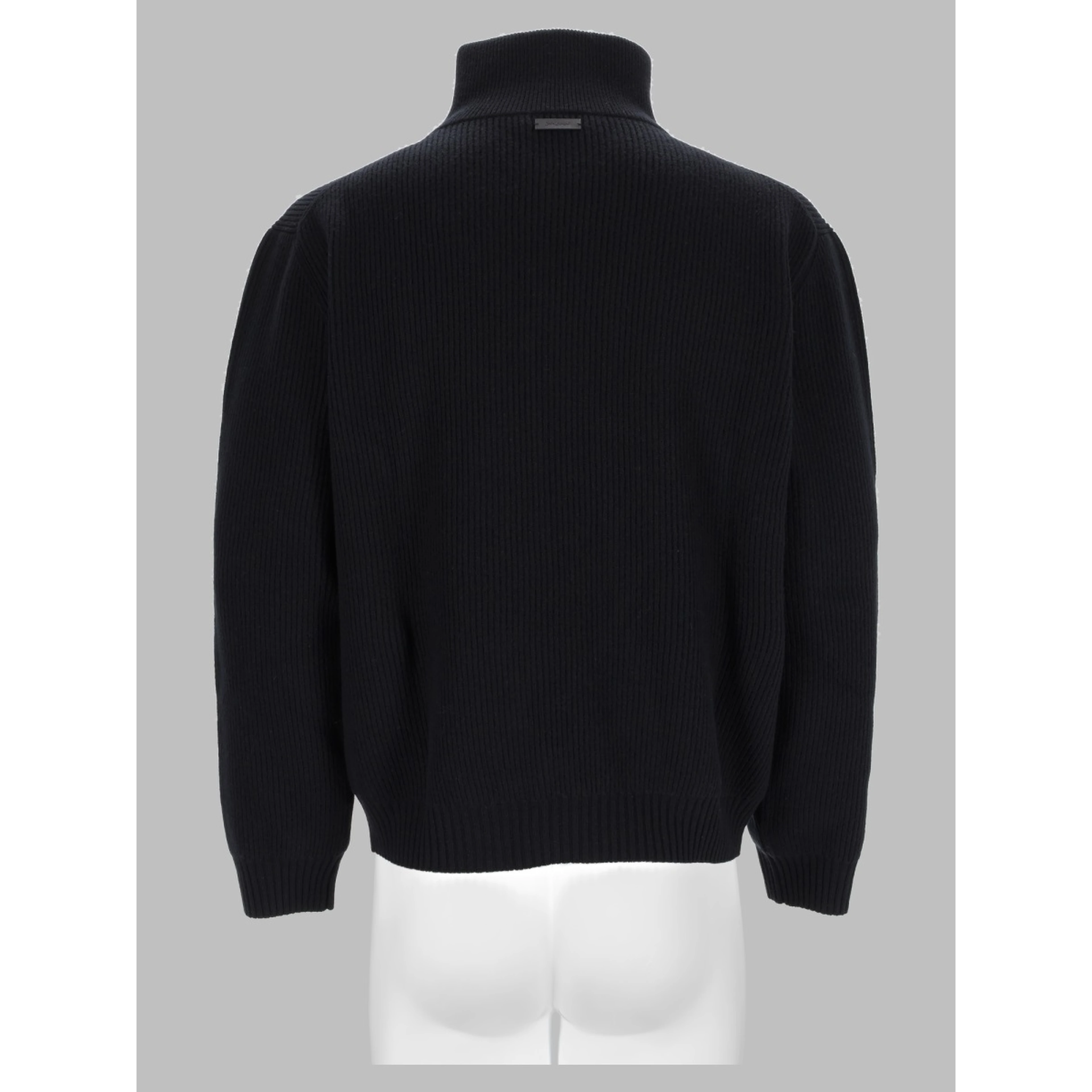 Pullover Con Mezza Zip In Lana A Coste