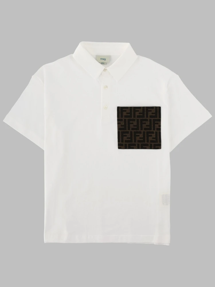 POLO CON TASCA IN TESSUTO JACQUARD FF TOBACCO