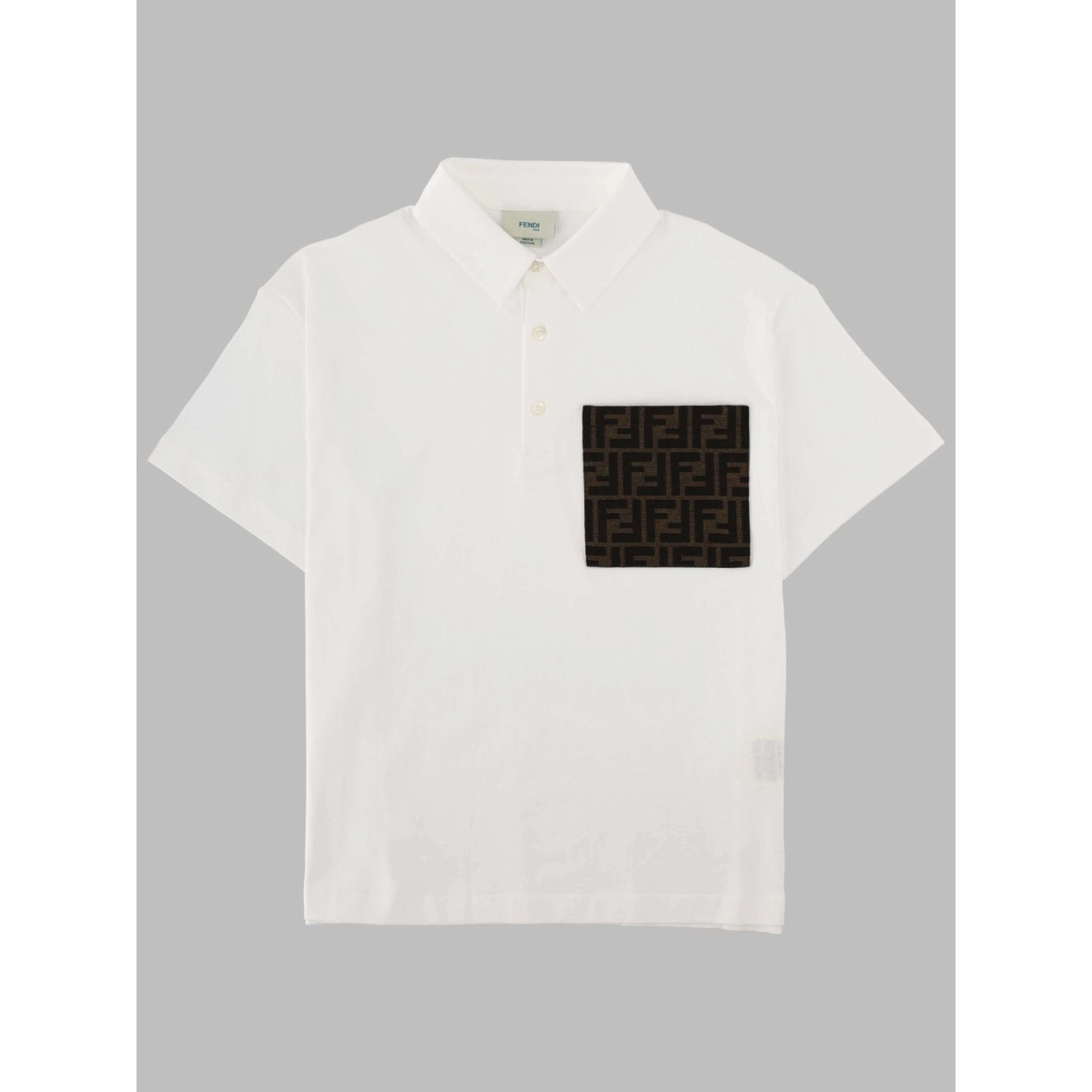 POLO CON TASCA IN TESSUTO JACQUARD FF TOBACCO