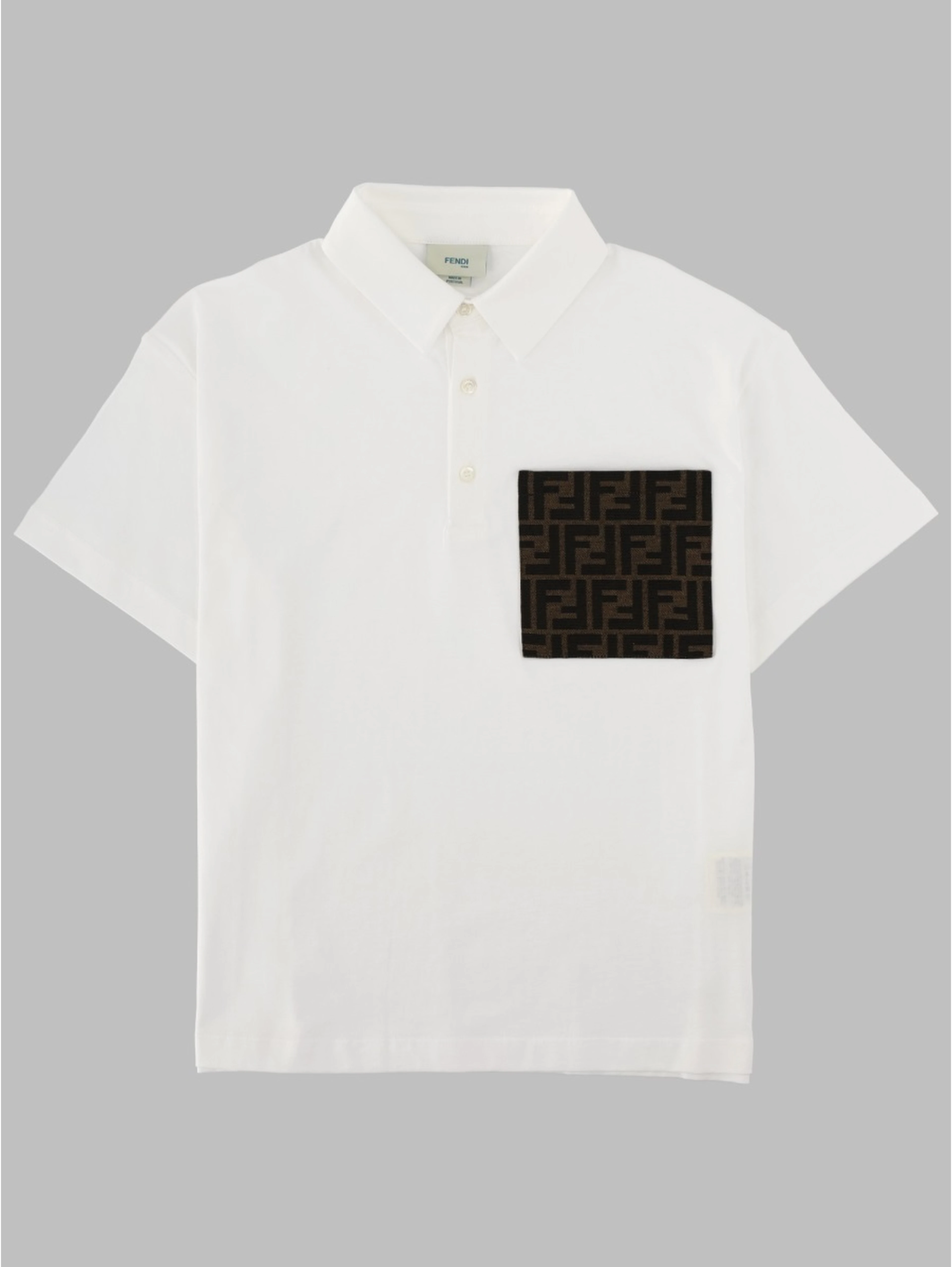 POLO CON TASCA IN TESSUTO JACQUARD FF TOBACCO