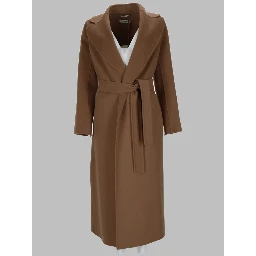 Cappotto a vestaglia in drap di lana