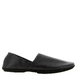 Black Lamb Leather Slip-On Loafers