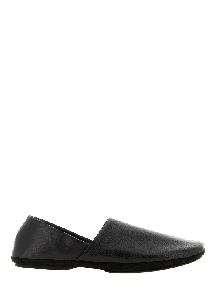 Black Lamb Leather Slip-On Loafers