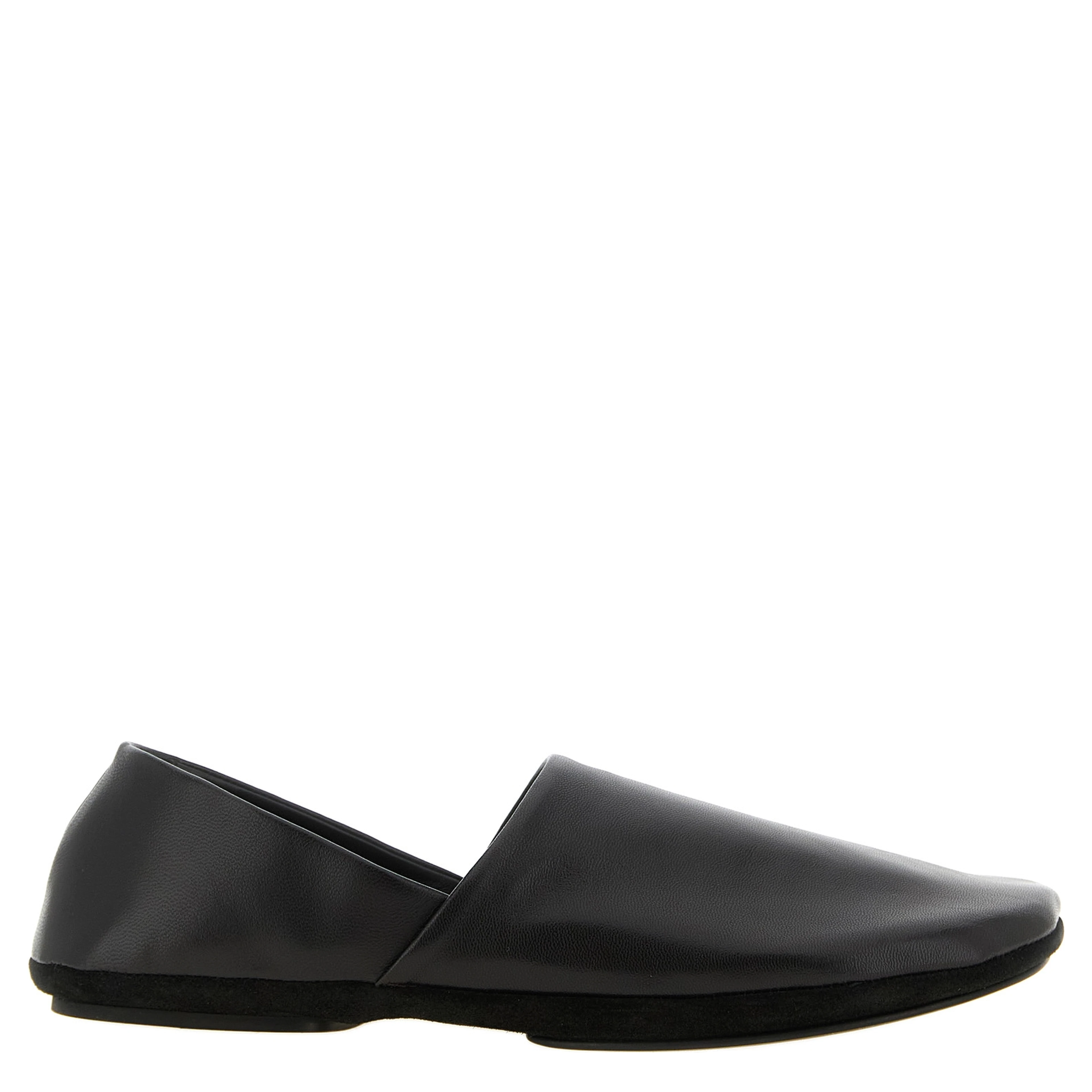 Black Lamb Leather Slip-On Loafers