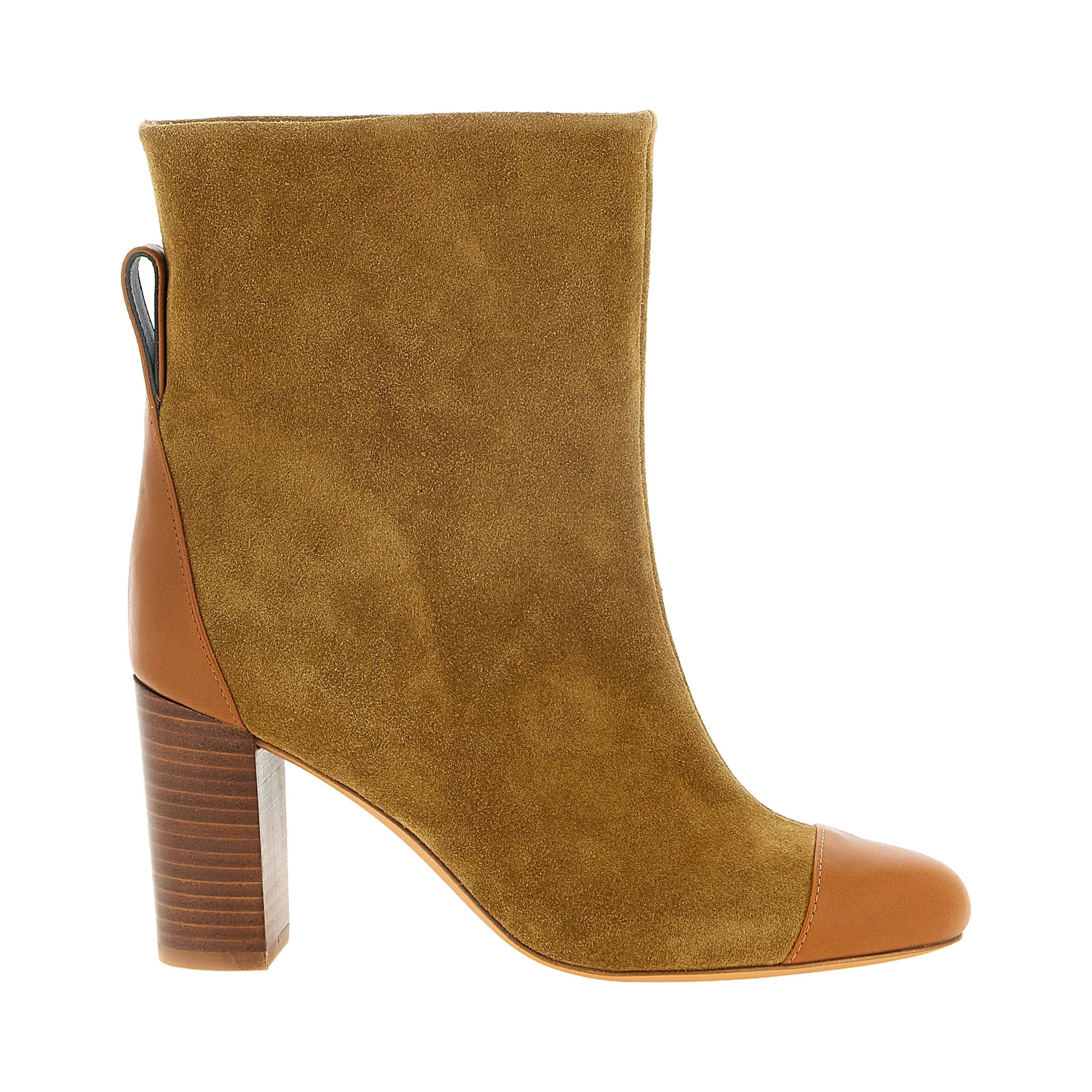 Beige Calfskin Ankle Boots