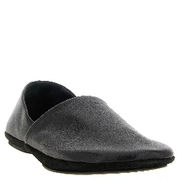 Black Lamb Leather Slip-On Loafers