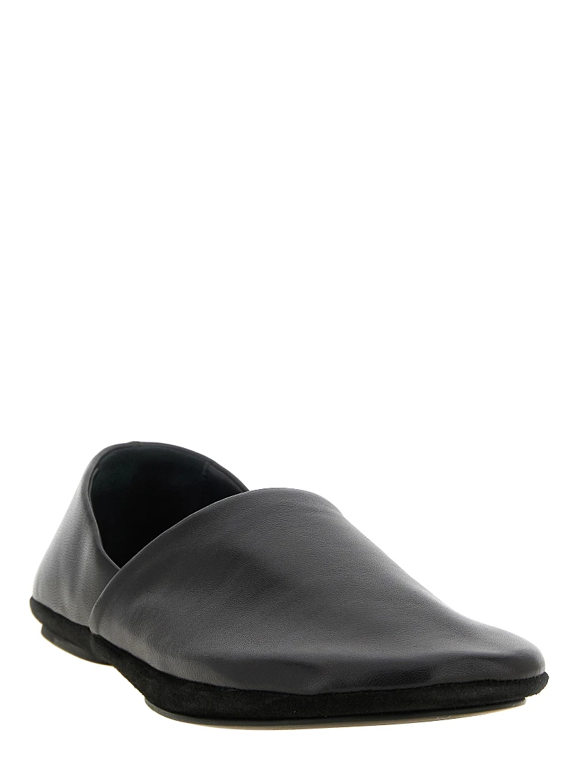 Black Lamb Leather Slip-On Loafers
