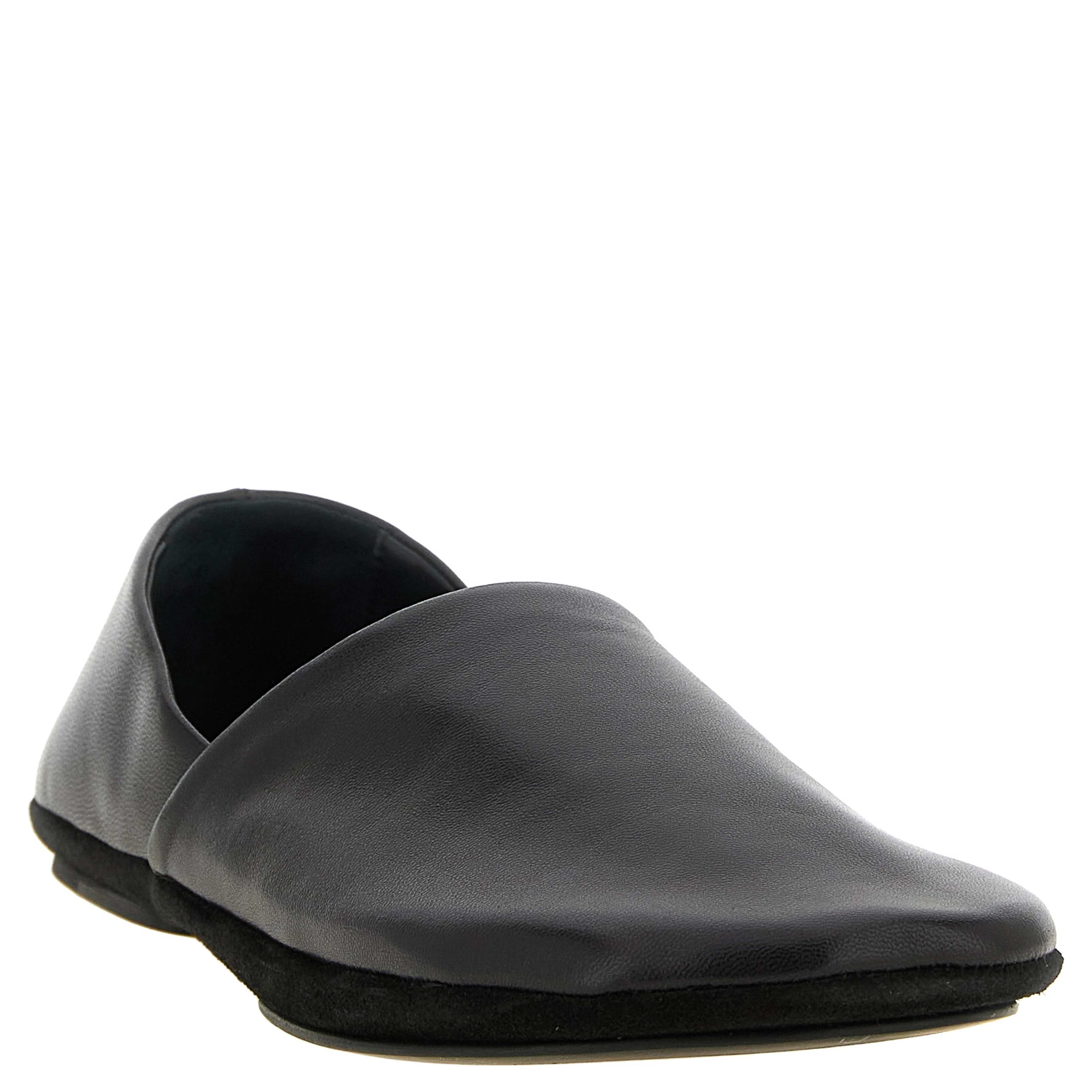 Black Lamb Leather Slip-On Loafers