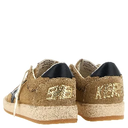 Beige Cowhide Low Top Sneakers